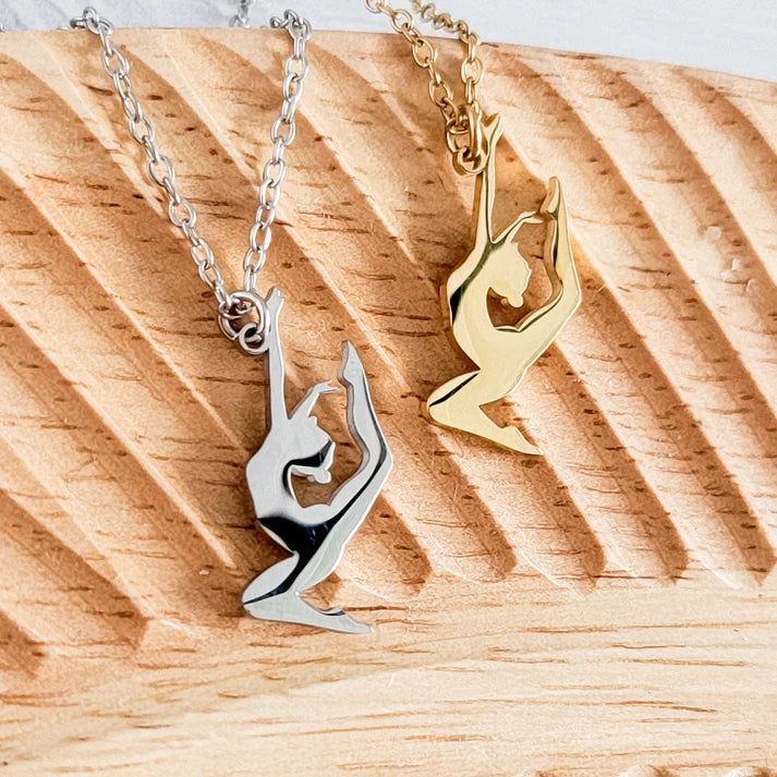 Dancer Necklace (Silver or Gold) Custom Engraving