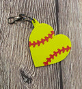 Softball Heart Keychain/Bag Tag
