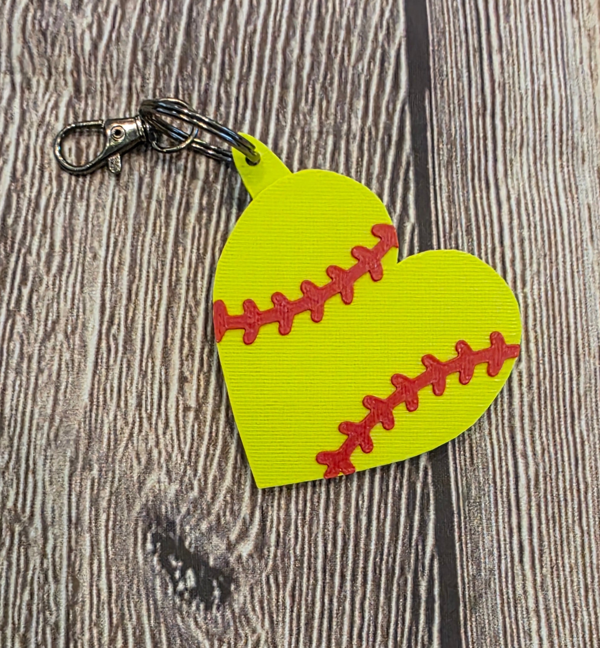 Softball Heart Keychain/Bag Tag