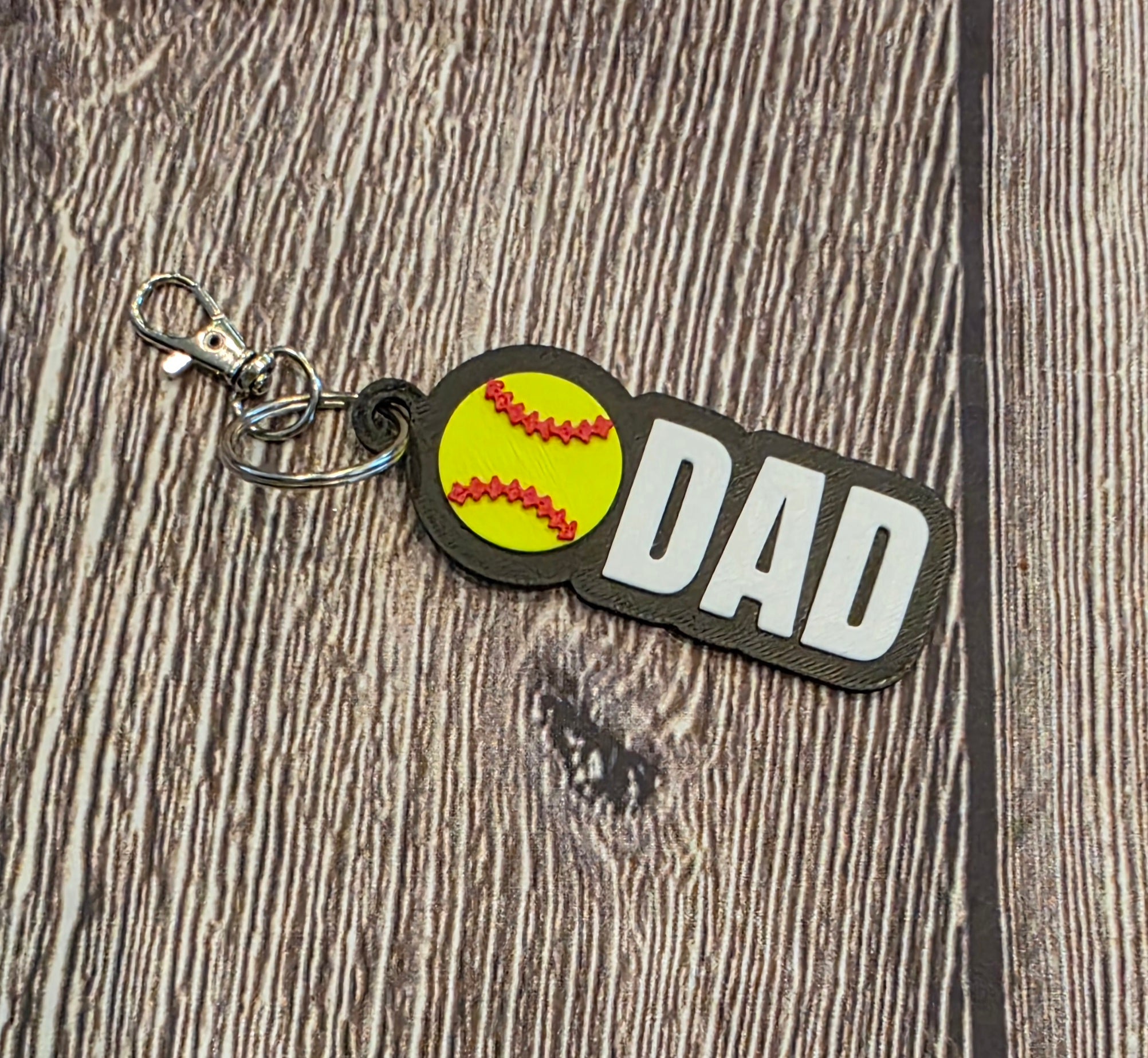 Softball Dad Keychain 3D Print