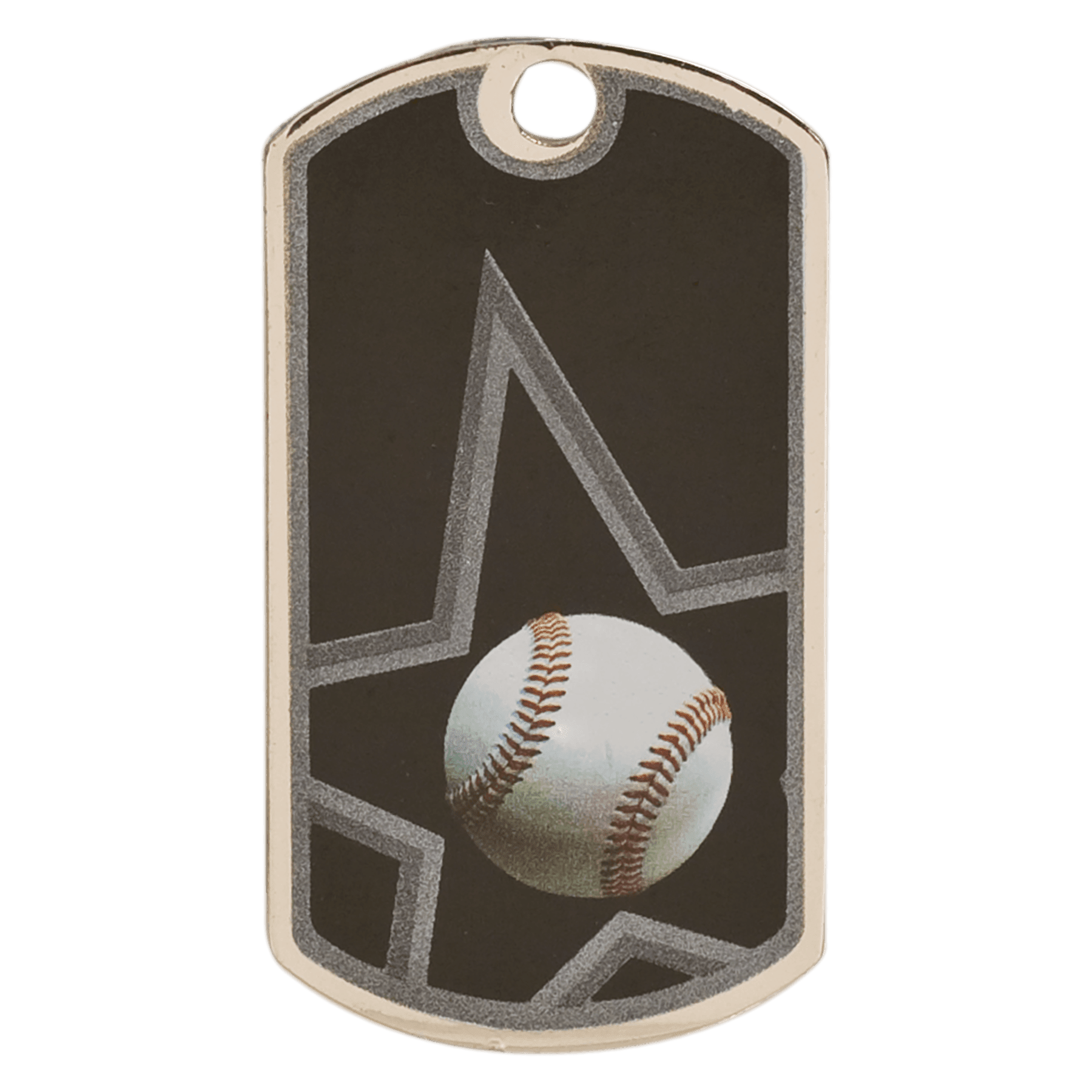 Baseball Laserable Star Dog Tag
