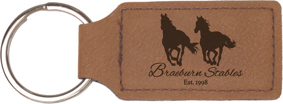Baseball Leatherette Rectangle Keychain