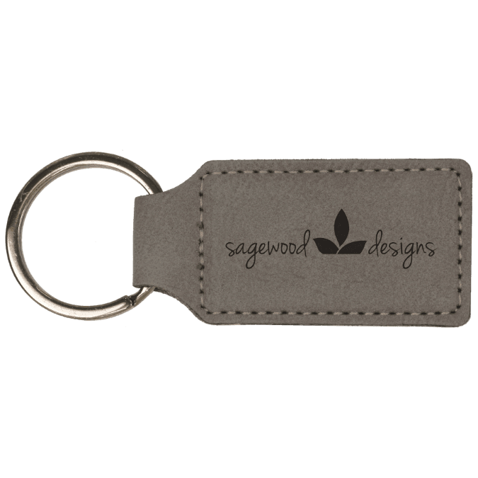 Baseball Leatherette Rectangle Keychain