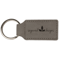 Baseball Leatherette Rectangle Keychain