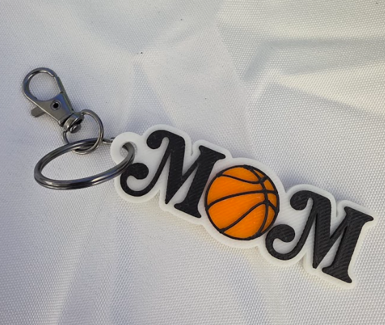 Basketball Mom Keychain 3D Print