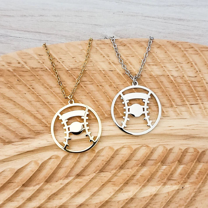 Baseball/Softball Necklace (Silver or Gold) Custom Engraving